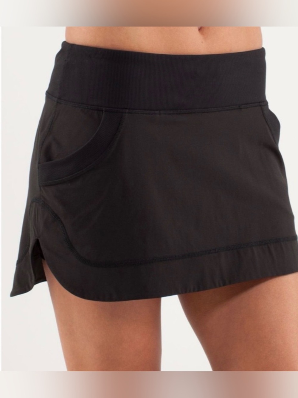 Lululemon Run For All Skirt Black Size 8 - Running Tennis Skort, pockets, run